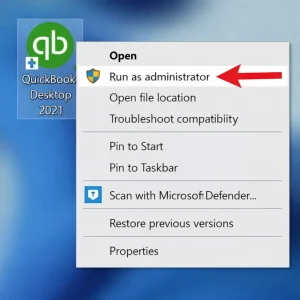 Run QuickBooks as administrator